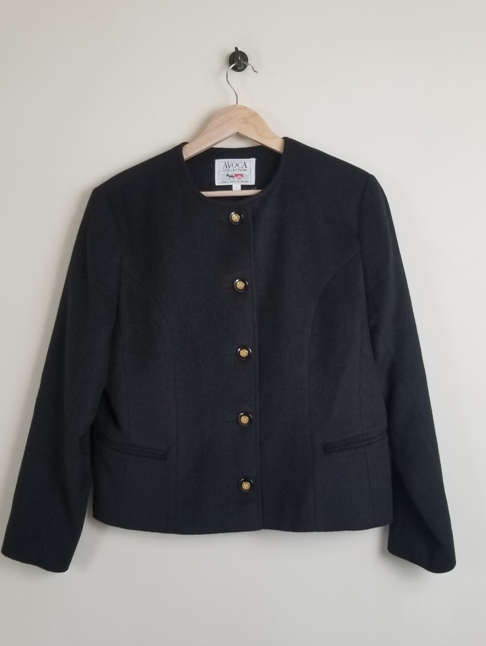 AVOCA Collection Lambswool Cashmere Angora Jacket Made In Ireland Size Large